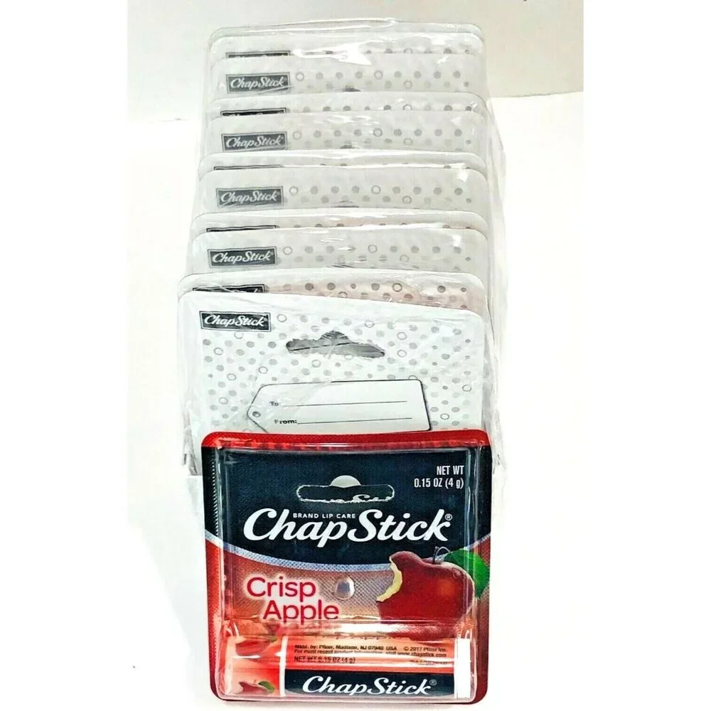 NEW ChapStick CRISP APPLE Lot of 12 SEALED .15 oz Lip‎ Gloss Balm Chap Stick